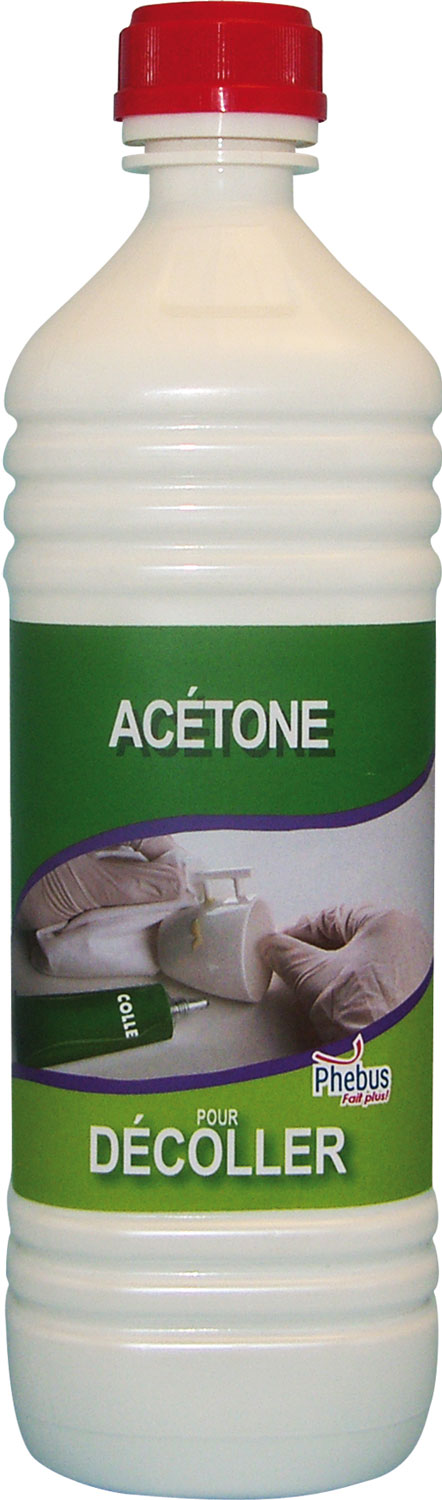 Acétone (1L) : Dégraissant, dissolvant, colles cellulosiques, vernis, encres, peintures