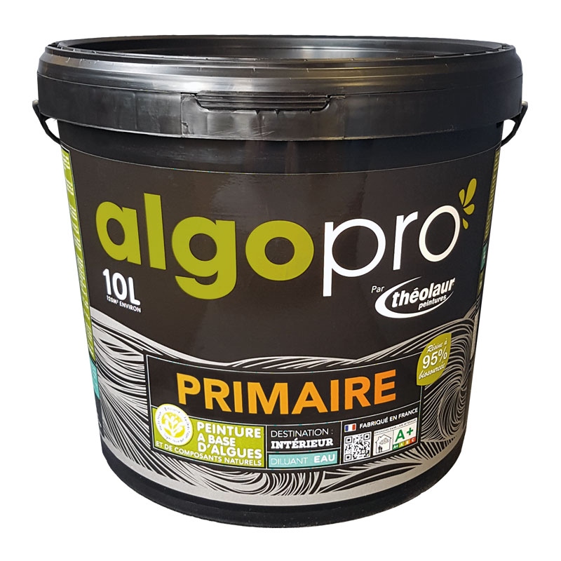 Sous-couche naturelle bio-sourcée à base d’huile végétale et d’algues pour murs, plafonds et boiseries : Algo Pro primaire (10L)
