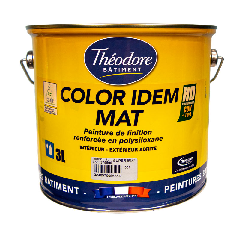 Peinture mate excellent rapport qualité prix, spéciale grandes surfaces murs et plafonds : Color Idem Mat HD (3L)