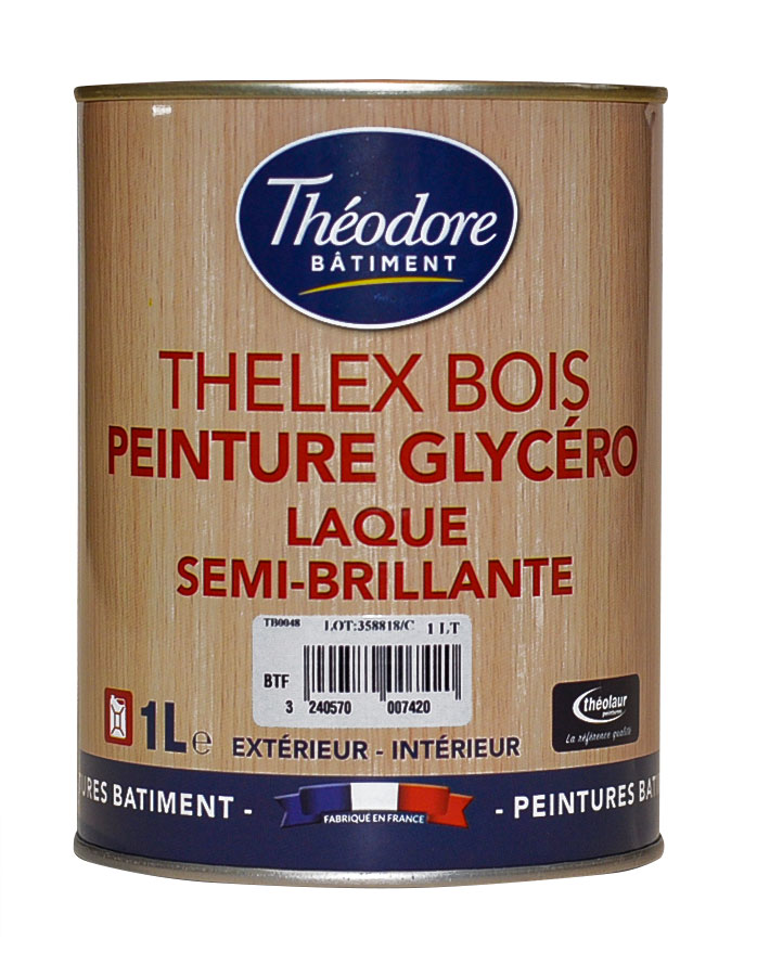 Peinture laque microporeuse glycéro pour la protection et la décoration des bois intérieurs et extérieurs : Thelex Bois (1L)