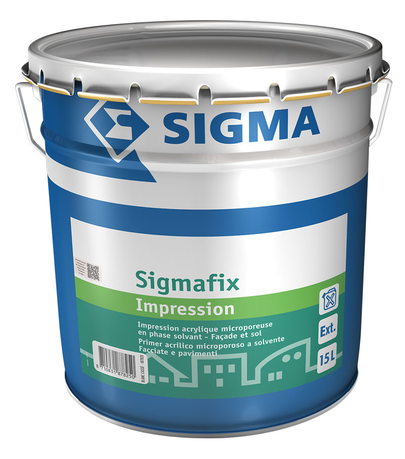 Sous-couche d'impression acrylique microporeuse en phase solvant pour supports poreux ou pulvérulents Sigmafix (15L)