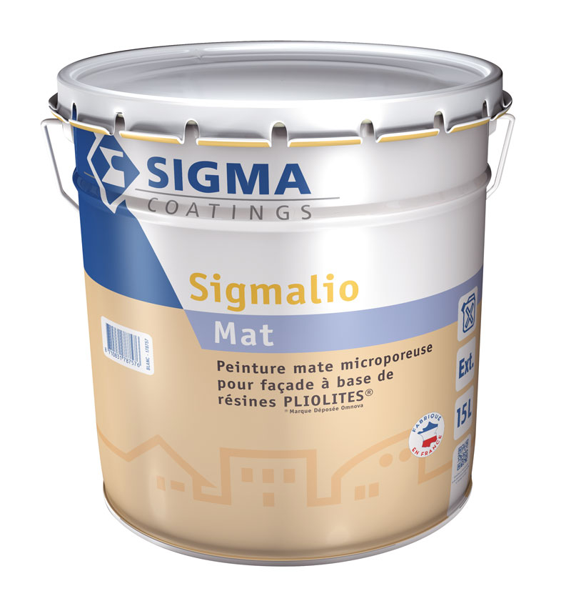 Peinture façade microporeuse mate à base de résines Pliolite&#x000000ae; Sigmalio (15L) : protège et décore vos façades durablement