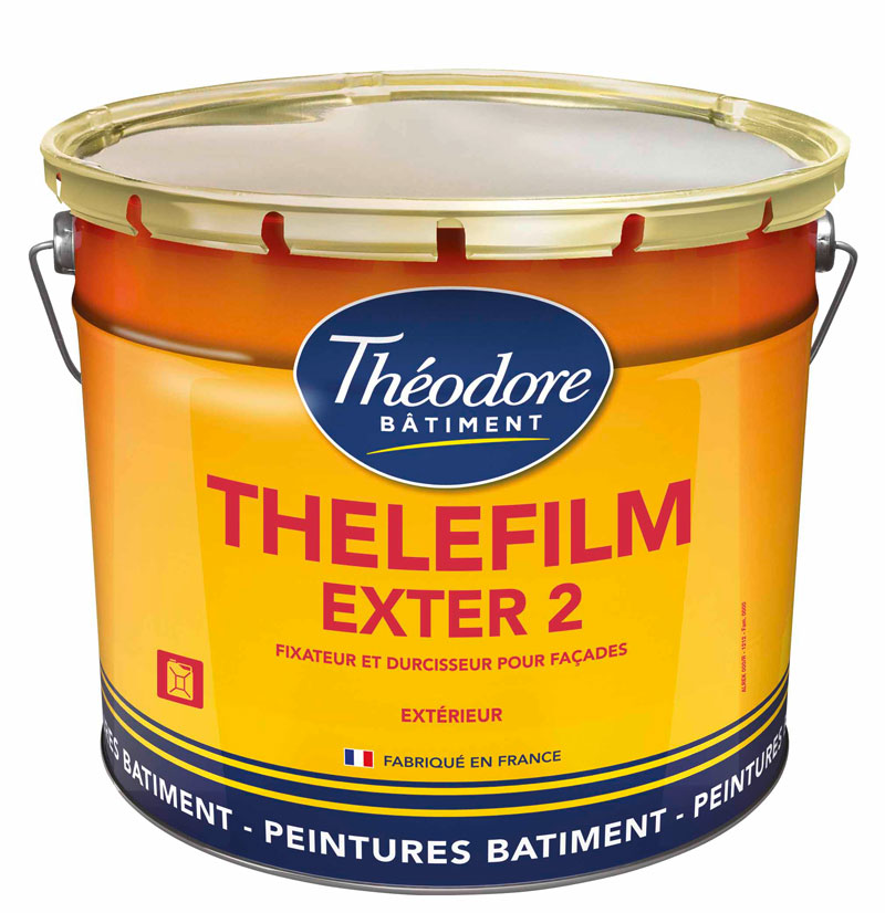 Thelefilm Exter 2 (3L ou 15L) : fixateur et durcisseur, sous-couche, pour les façades avant application d'une peinture de ravalement