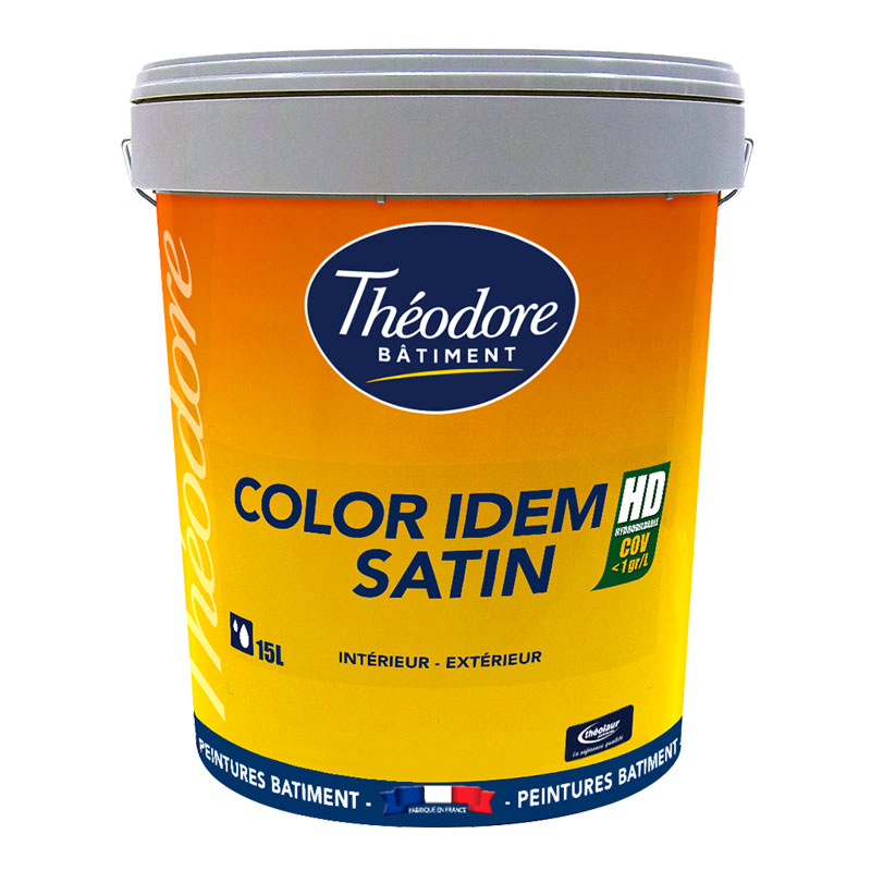 Peinture satinée lessivable pour murs chambre enfant, sous-sol...  Excellent rapport qualité prix : Color Idem Satin HD (15L)