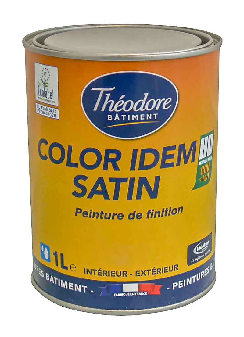 Peinture satinée lessivable pour murs chambre enfant, sous-sol...  Excellent rapport qualité prix : Color Idem Satin HD (1L)