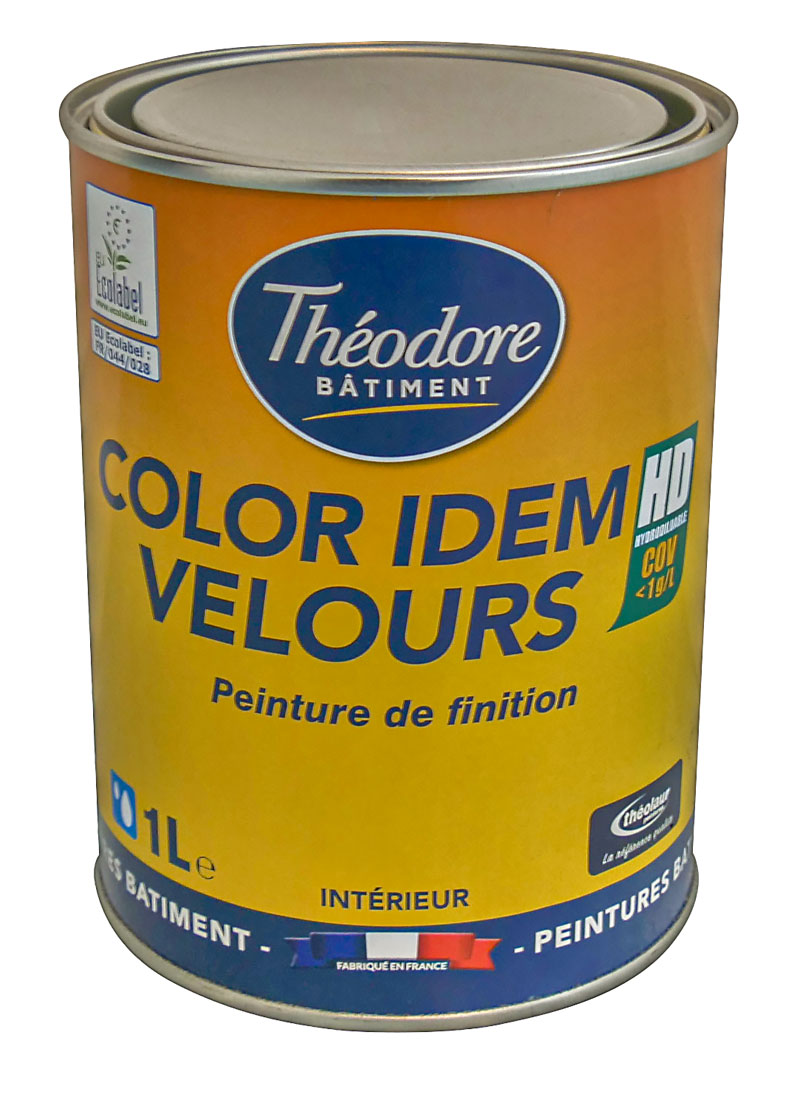 Peinture acrylique velours pour surfaces murales chambre et salon - Idéale pour Toiles de verre et grandes surfaces : Color idem HD velours (1L)
