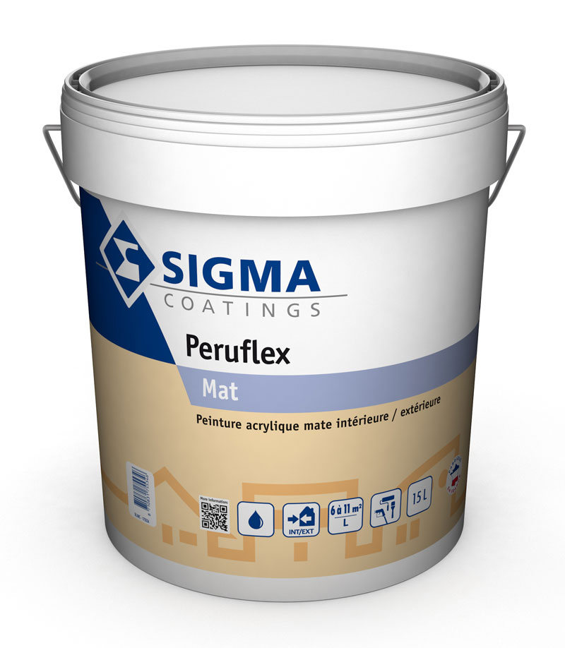 Peinture de ravalement de façade acrylique film mince classe D2 : Sigma Peruflex (5L)