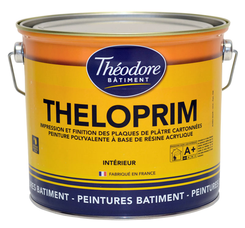 Sous-couche d'impression acrylique Ecolabel sur plaques de plâtres et dérivés : Theloprim (3L)