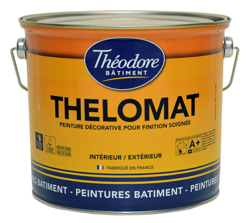Peinture mate de qualité supérieure classée Ecolabel, recommandée pour les plafonds : Thelomat (3L)