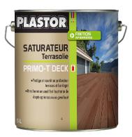 Saturateur terrasse Plastor solvanté Primo-T Deck haute durabilité (1L) : A base d'huile naturelle il nourrit et protège vos terrasses tous bois