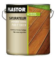 Huile / saturateur Terrasse Plastor Pur-T Deck (5L) phase aqueuse : saturateur anti uv pour terrasses et bardages sur tous types de bois