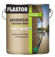 Saturateur Terrasse biosourcé Plastor Pur-T Wood (5L) phase aqueuse : saturateur hydrofuge et anti uv pour terrasses et bardages sur tous types de bois