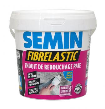 Enduit de rebouchage souple à base de fibre pour l'intérieur et l'extérieur - Semin FIBRELASTIC 1,5kg