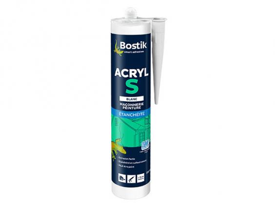 Mastic acylique d'étanchéité Bostik ACRYL S (310ml) : pour calfeutrement et reprise de fissures