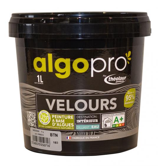 Peinture naturelle bio-sourcée à base d’huile végétale et d’algues idéale pour les murs - Algo Pro velours (1L)