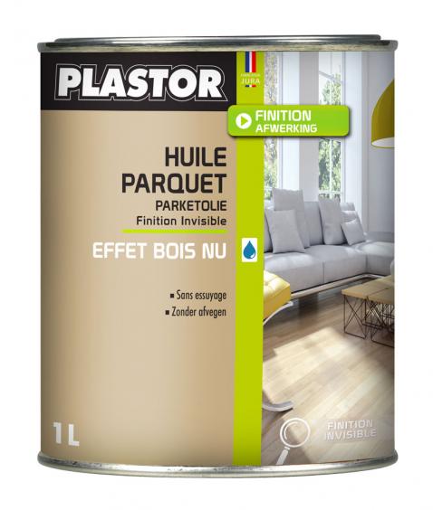 Huile parquet effet bois nu Plastor (1L ou 5L) : huile parquet phase aqueuse pour protéger les bois intérieur avec un effet bois nu