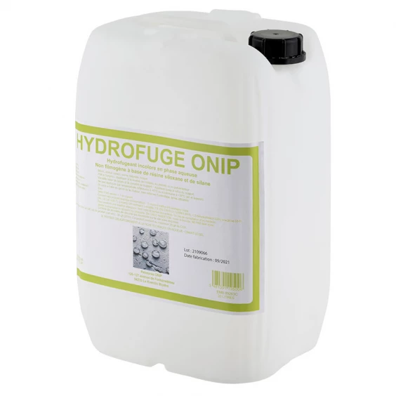 Imprégnation hydrofugeante pour imperméabiliser toitures, murs et sols : ONIP Hydrofuge incolore (5L et 20L)