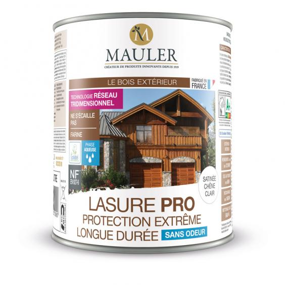 Lasure PRO Ecolabel et sans odeur Mauler : protection extrême longue durée (bardages, clôture, mobilier de jardin, boiseries salle de bain, poutres...)
