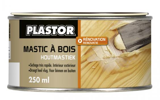 Mastic à bois polyester bi-composant pour reboucher des trous jusqu'à 5cm en extérieur Plastor 250ml