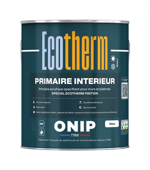 ONIP Primaire Ecotherm (1L) : impression opacifiante murs et plafonds avant peinture régulation thermique Ecotherm