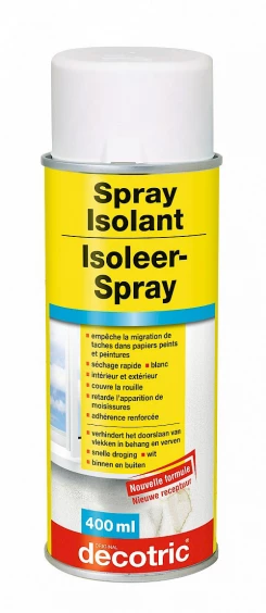 Spray isolant pour masquer les taches aux murs et plafonds avant peinture