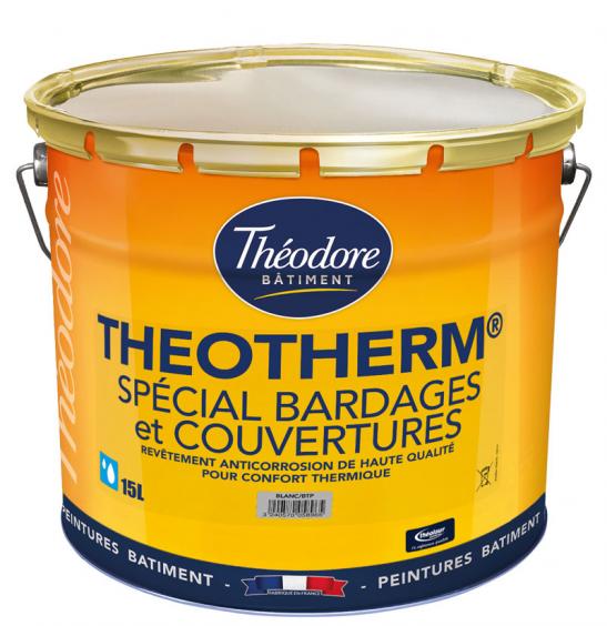 Peinture thermo-isolante spéciale bardages et couvertures : Theotherm bardages (15L) - Impression, finition, isoalante et anti-corrosion
