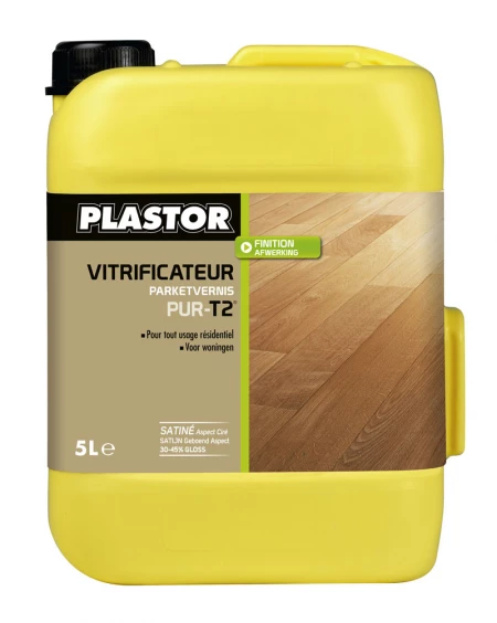 Vitrificateur polycarbonate en phase aqueuse incolore pour lieux de passages fréquents et toutes utilisations résidentielles Plastor Pur-T2 5L