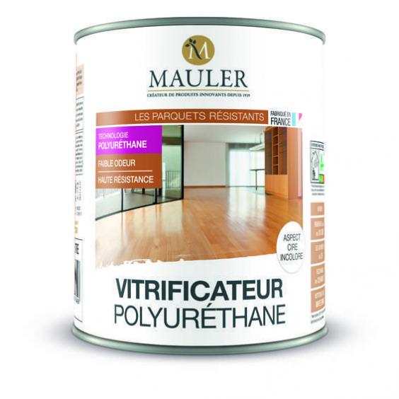 Vitrificateur polyuréthane solvanté Mauler (1L) : produit haute qualité pour protéger parquets, escaliers, meubles, meubles cuisine, éléments bois intérieur