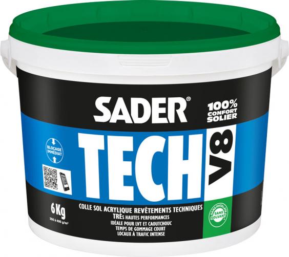 Sadertech V8 : Colle acrylique très haute performance pour la pose de revêtements de sols souples techniques ou nerveux