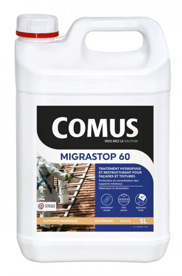 Comus Migrastop 60 : Traitement hydrofuge, reminéralisant, restructurant pour les façades et toitures