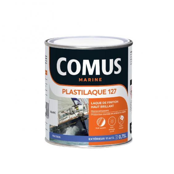 Comus Plastilaque 127 (0,75L ou 2,5L) : laque marine brillante de finition haut de gamme. Adaptée pour les margelles des piscines et aux bassins à poissons