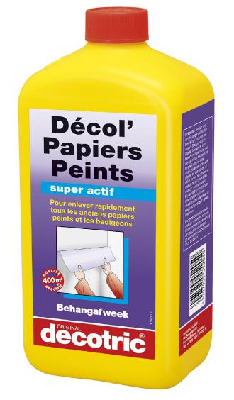 Decol'Papiers Peint (1L) décolle rapidement et efficacement tous les anciens papiers peints et badigeons