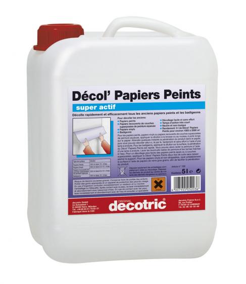 Decol'Papiers Peint (5L) décolle rapidement et efficacement tous les anciens papiers peints et badigeons