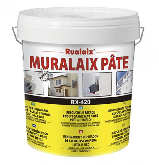 Enduit de rebouchage fibré pour façades et murs extérieurs Muralaix Pâte RX-420