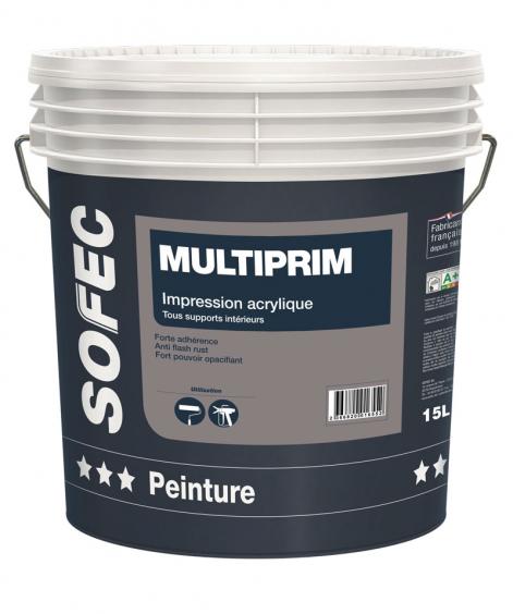 Impression acrylique intérieure de qualité supérieure : SOFEC Multiprim (15L) - Certifiée Ecolabel