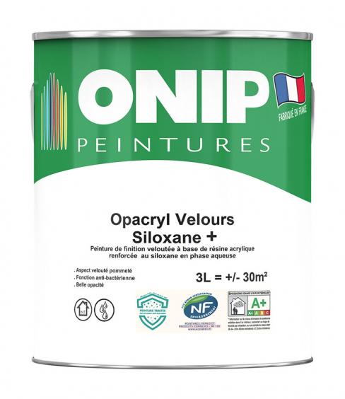 ONIP Opacryl Velours Siloxane + (3L) : peinture de protection et de décoration des murs et plafonds