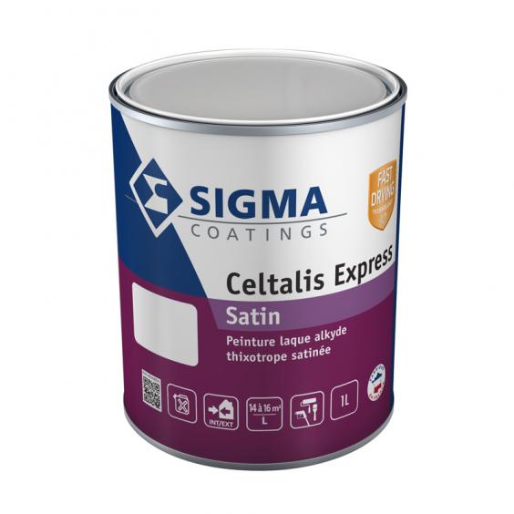Peinture laque alkyde thixotrope satinée à séchage rapide pour bois intérieurs et extérieurs pour finition haut de gamme : Sigma Celtalis Express (1L)