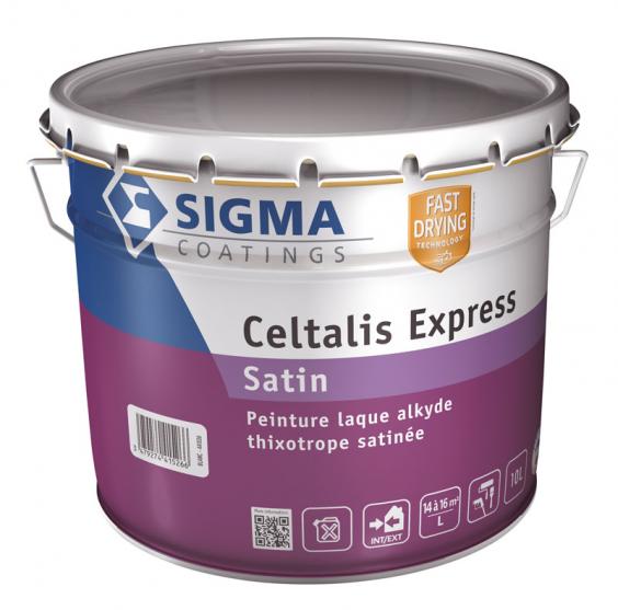 Peinture laque alkyde thixotrope satinée pour bois intérieurs et extérieurs pour finition haut de gamme : Sigma Celtalis Express (10L)