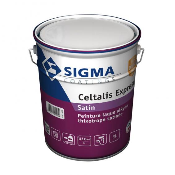 Peinture laque alkyde thixotrope satinée à séchage rapide pour bois intérieurs et extérieurs pour finition haut de gamme : Sigma Celtalis Express (3L)