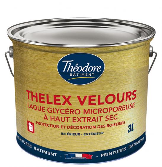 Peinture laque glycéro microporeuse pour bois et boiseries, intérieur et extérieur : Thelex velours (1L, 3L ou 12L)