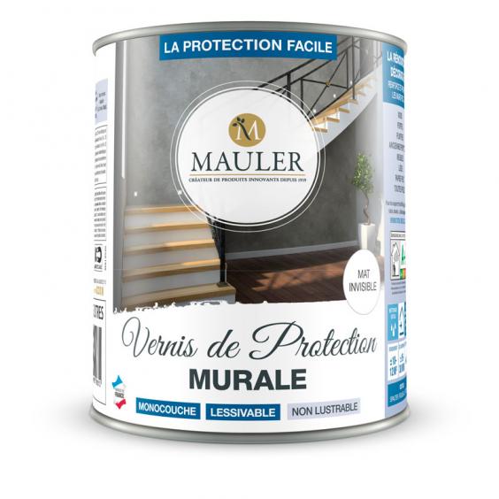 Vernis mat Vernis de protection murale mat incolore Mauler (1L) : protège murs, portes, boiseries... de l'encrassement, des rayures, du lustrage... tous supports anti-moisissures Mauler 1L