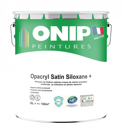 ONIP Opacryl Satin Siloxane + (16L) : peinture de protection et de décoration des murs