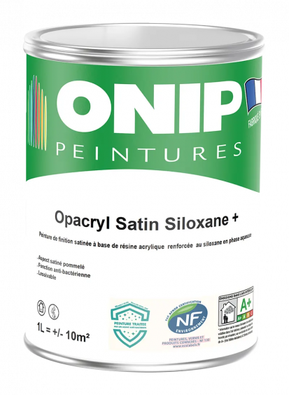 ONIP Opacryl Satin Siloxane + (1L) : peinture de protection et de décoration des murs