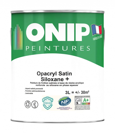 ONIP Opacryl Satin Siloxane + (3L) : peinture de protection et de décoration des murs