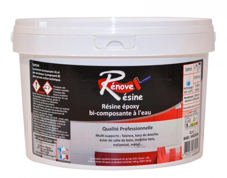 Résine colorée multisupport Renove Resine (0,5L) - Idéale carrelage,  baignoire, évier, mélaminé, bois, métal