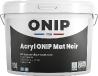 Acryl ONIP Mat Noir (10L) : peinture murs et plafonds mate noir profond, lessivable et non lustrable. Excellent rendu